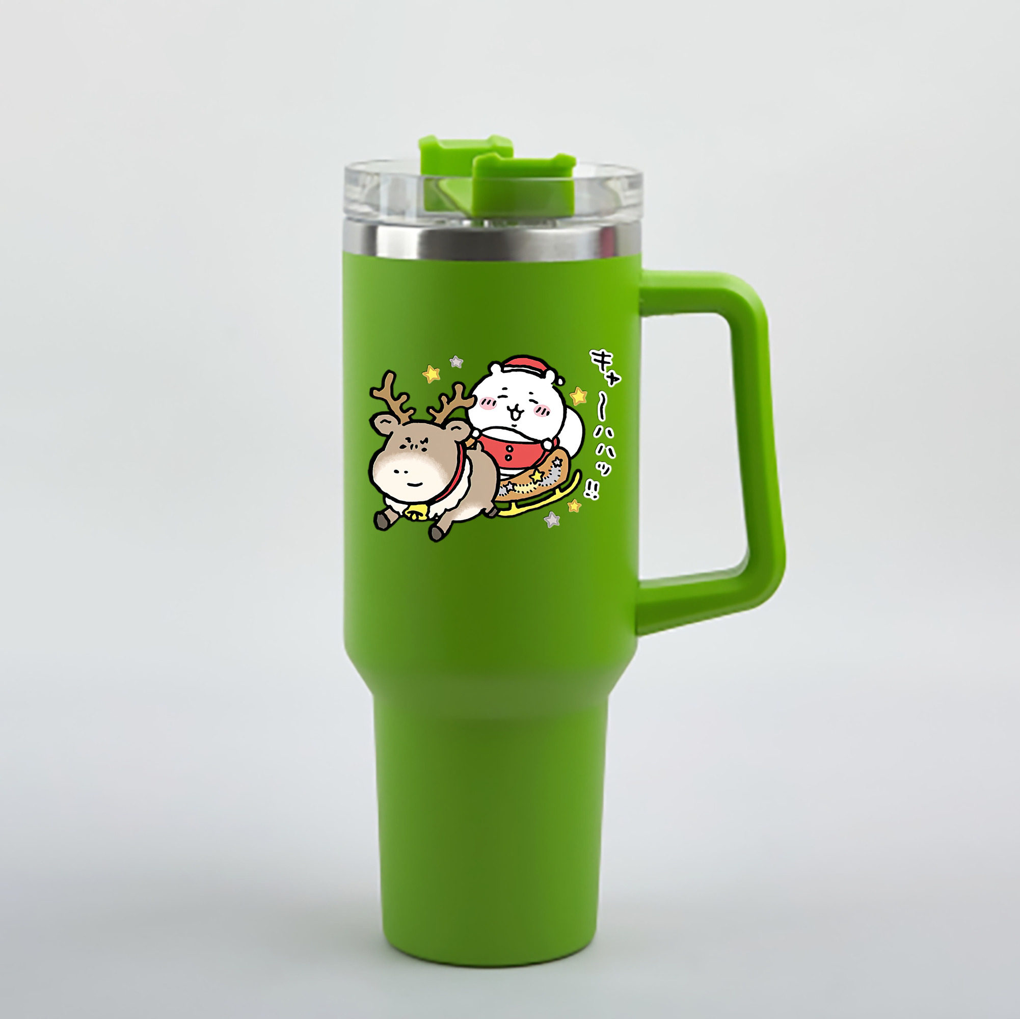 （画像用） ちいかわ ちいかわ Chii-kawa chiikawa 1200mL車用タンブラー - クリスタルステッカー（プラスチックストロー付き）
